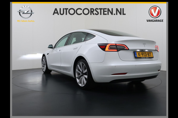 Tesla Model 3 SR+ 325PK LFP-Accu SOH 89.6% Lmv 19" AutoPilot Leer Pano-Dak Adaptive Cruise Lmv 18" Camera's Elektr.-Stuur+Stoelen+Spiegels+Geh Ecc Navi Led DAB Voorverwarmen interieur via App Keyless One-Pedal-Drive Wifi 1e Eigenaar Origineel Nederlandse Auto LFP accu dus 100% opladen!
