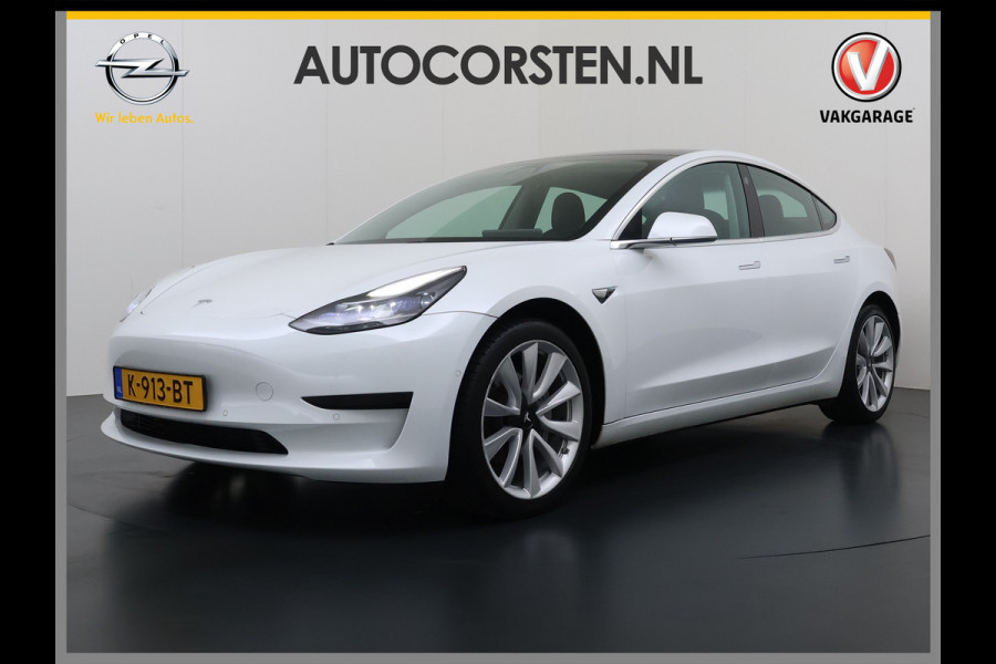 Tesla Model 3 SR+ 325PK LFP-Accu SOH 89.6% Lmv 19" AutoPilot Leer Pano-Dak Adaptive Cruise Lmv 18" Camera's Elektr.-Stuur+Stoelen+Spiegels+Geh Ecc Navi Led DAB Voorverwarmen interieur via App Keyless One-Pedal-Drive Wifi 1e Eigenaar Origineel Nederlandse Auto LFP accu dus 100% opladen!