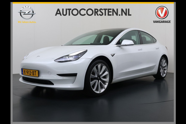 Tesla Model 3 SR+ 325PK LFP-Accu SOH 89.6% Lmv 19" AutoPilot Leer Pano-Dak Adaptive Cruise Lmv 18" Camera's Elektr.-Stuur+Stoelen+Spiegels+Geh Ecc Navi Led DAB Voorverwarmen interieur via App Keyless One-Pedal-Drive Wifi 1e Eigenaar Origineel Nederlandse Auto LFP accu dus 100% opladen!