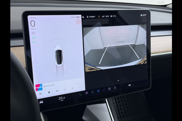 Tesla Model 3 SR+ 325PK LFP-Accu SOH 89.6% Lmv 19" AutoPilot Leer Pano-Dak Adaptive Cruise Lmv 18" Camera's Elektr.-Stuur+Stoelen+Spiegels+Geh Ecc Navi Led DAB Voorverwarmen interieur via App Keyless One-Pedal-Drive Wifi 1e Eigenaar Origineel Nederlandse Auto LFP accu dus 100% opladen!