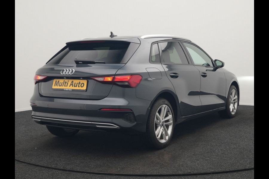 Audi A3 Sportback 40 TFSI e Advanced edition PHEV 204pk Dealer O.H. | Camera | Keyless | Elektr. Verst. Sportstoel Verwarmd | Sfeerverlichting | Apple Carplay | LED Koplampen | Virtual | Navigatie | DAB | Plug In Hybrid