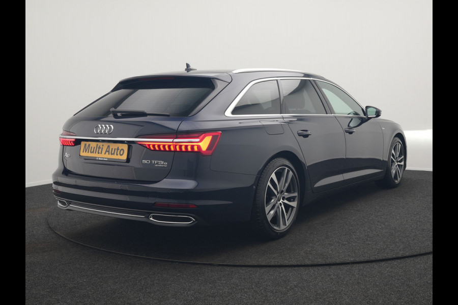 Audi A6 Avant 50 TFSI e Quattro S Line PHEV 300pk Dealer O.H. | Trekhaak Af Fabriek | Adaptive Cruise | Head Up | 360 Camera | Alcantara Sportstoelen Verwarmd | Stuur Verwarmd | Apple Carplay | Navigatie | Virtual | DAB | Plug In Hybrid