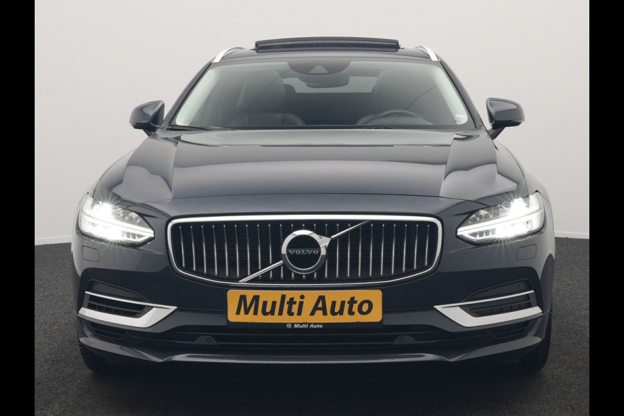 Volvo V90 T8 AWD Inscription PHEV 394pk Dealer O.H | Trekhaak af Fabriek | Panodak | Adaptive Cruise | Luxe Lederen Sportstoelen Memory | Pilot Assist | Camera | 19 "L.M | Apple Carplay | Plug In Hybrid