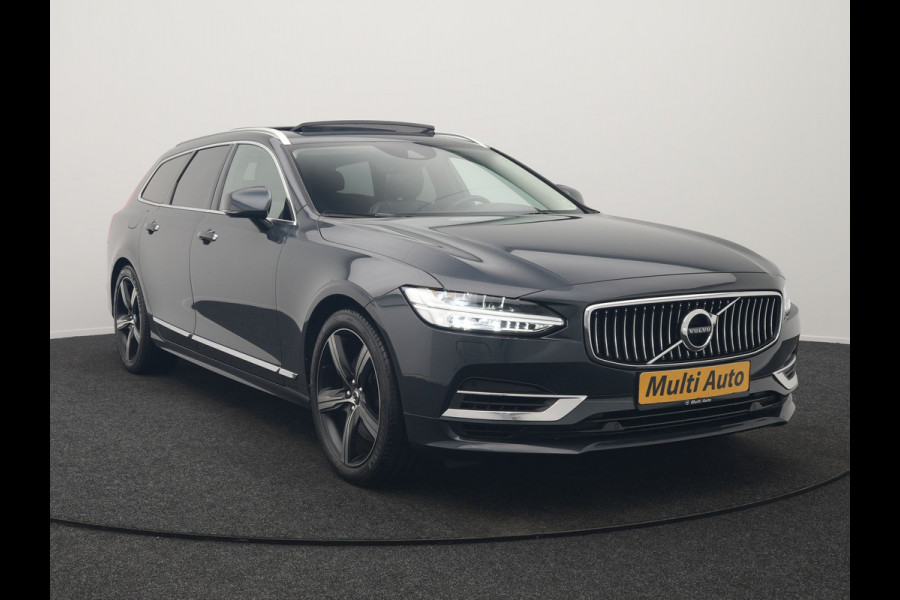 Volvo V90 T8 AWD Inscription PHEV 394pk Dealer O.H | Trekhaak af Fabriek | Panodak | Adaptive Cruise | Luxe Lederen Sportstoelen Memory | Pilot Assist | Camera | 19 "L.M | Apple Carplay | Plug In Hybrid