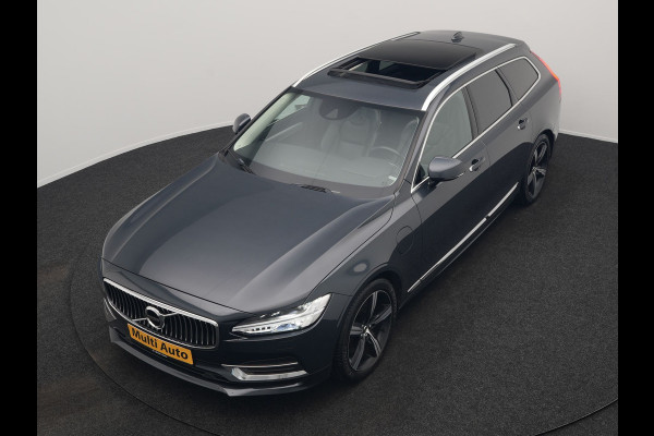 Volvo V90 T8 AWD Inscription PHEV 394pk Dealer O.H | Trekhaak af Fabriek | Panodak | Adaptive Cruise | Luxe Lederen Sportstoelen Memory | Pilot Assist | Camera | 19 "L.M | Apple Carplay | Plug In Hybrid