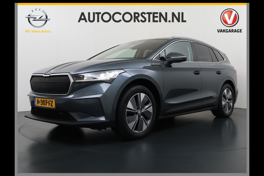 Škoda ENYAQ iV 80 Leer Pano-Dak/SchuifDak SOH 93% Trekhaak Camera Navi Ecc Apple Carplay Android Auto Pdc Cruise Control Privacy Glas Led DAB Stuur+Stoel+a-Bankverwarmd Elek.Achterklep Lane Assist Keyless Luxus 1e Eigenaar Origineel Nederlandse Auto Dealeronderhouden 1.000kg Trekvermogen