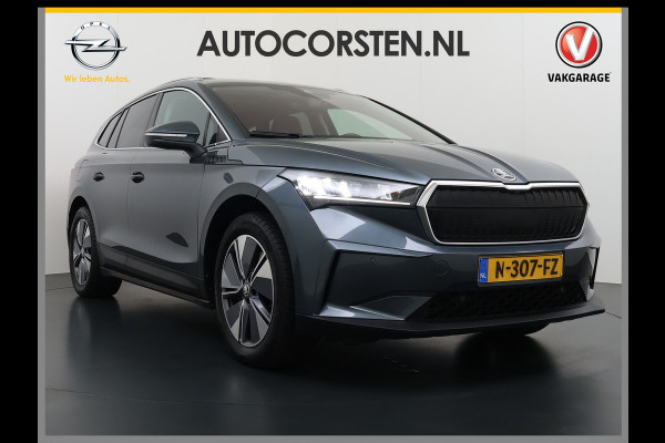 Škoda ENYAQ iV 80 Leer Pano-Dak/SchuifDak SOH 93% Trekhaak Camera Navi Ecc Apple Carplay Android Auto Pdc Cruise Control Privacy Glas Led DAB Stuur+Stoel+a-Bankverwarmd Elek.Achterklep Lane Assist Keyless Luxus 1e Eigenaar Origineel Nederlandse Auto Dealeronderhouden 1.000kg Trekvermogen