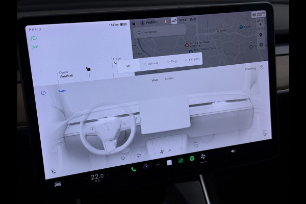 Tesla Model 3 SR+ 325PK LFP-Accu SOH 91% Trekhaak AutoPilot Leer Pano-Dak Adaptive Cruise Lmv 18" Camera's Elektr.-Stuur+Stoelen+Spiegels+Gehe Ecc Navi Led DAB Voorverwarmen interieur via App Keyless One-Pedal-Drive 1.000KG Trekgewicht Origineel Nederlandse Auto LFP accu dus 100% opladen!