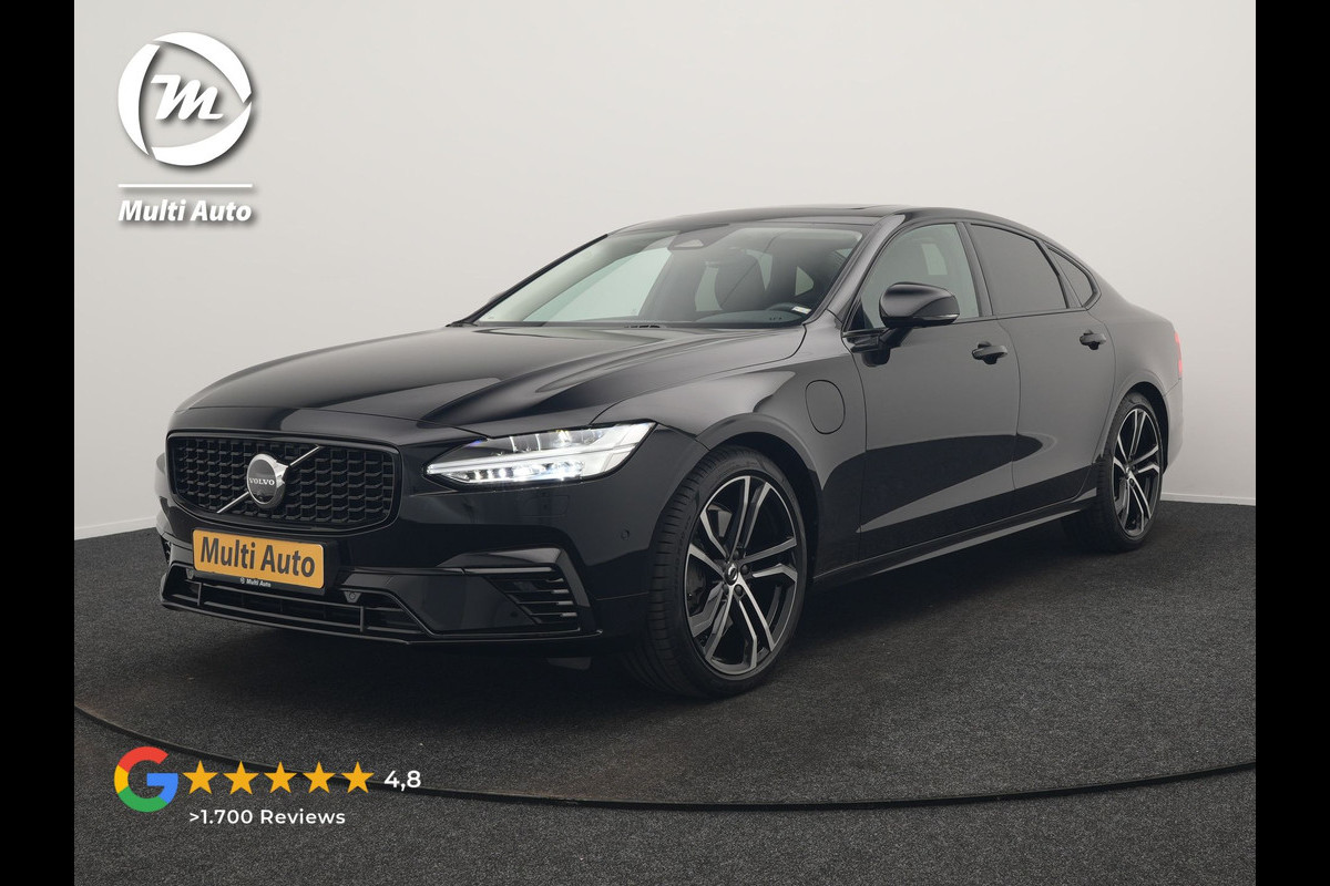 Volvo S90 T8 AWD Ultimate Dark PHEV 455pk LONG RANGE Dealer O.H | Panodak | Adaptive Cruise | 360 Camera | Lederen Sportstoelen Memory | Pilot Assist | Stuurverwarming |  20"L.M | BLIS | Google Maps |