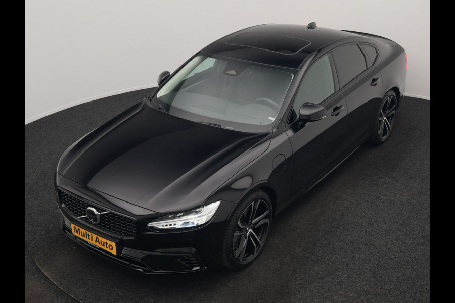 Volvo S90 T8 AWD Ultimate Dark PHEV 455pk LONG RANGE Dealer O.H | Panodak | Adaptive Cruise | 360 Camera | Lederen Sportstoelen Memory | Pilot Assist | Stuurverwarming |  20"L.M | BLIS | Google Maps |