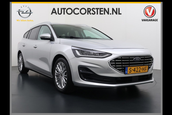Ford FOCUS Wagon T 125PK Hybride Trekhaak Navi Camera LED Dual-ECC Keyless FordPass-ConnectStoel+Stuur+Voorruitverwarming Apple Carplay Android A DAB Bluetooth Lmv 17" Ecc GSM Draadloos Opladen Led Privacy Glas Isofix Lane Assist Keyless Licht-/regensensor Origineel Nederlandse Auto  € 34.000 nieuw