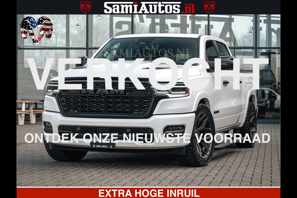 Dodge Ram LIMITED H.O 540PK 706Nm | Massage + Full Option | De Meest Luxe en Volle Pick-Up in zijn Klasse | Comfortabele Dubbele Cabine met Royale 5 Zitplaatsen | BPM vrij | Nu Leverbaar uit Voorraad | Voorraad Nr 2298 - 7479