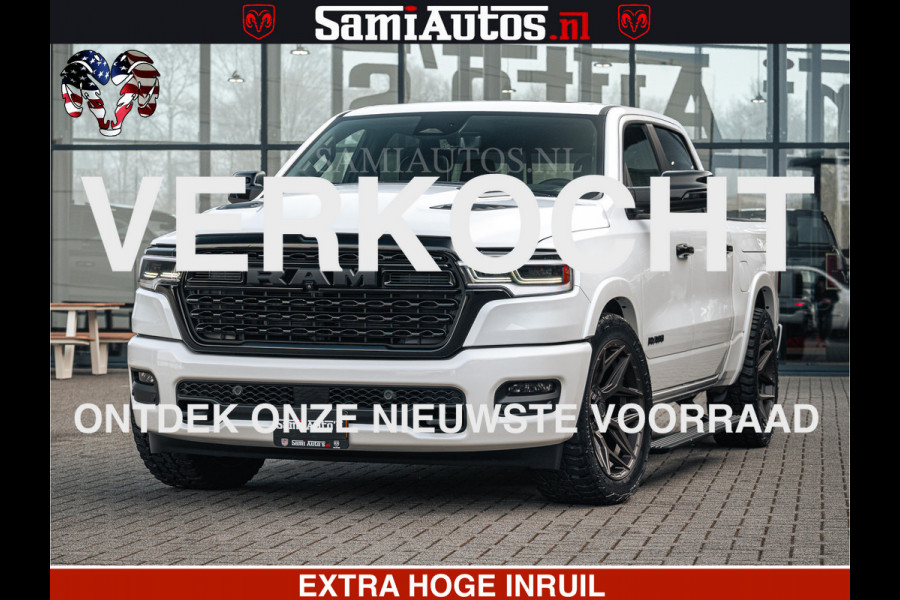 Dodge Ram LIMITED H.O 540PK 706Nm | Massage + Full Option | De Meest Luxe en Volle Pick-Up in zijn Klasse | Comfortabele Dubbele Cabine met Royale 5 Zitplaatsen | BPM vrij | Nu Leverbaar uit Voorraad | Voorraad Nr 2298 - 7479