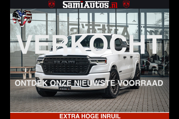 Dodge Ram LIMITED H.O 540PK 706Nm | Massage + Full Option | De Meest Luxe en Volle Pick-Up in zijn Klasse | Comfortabele Dubbele Cabine met Royale 5 Zitplaatsen | BPM vrij | Nu Leverbaar uit Voorraad | Voorraad Nr 2298 - 7479