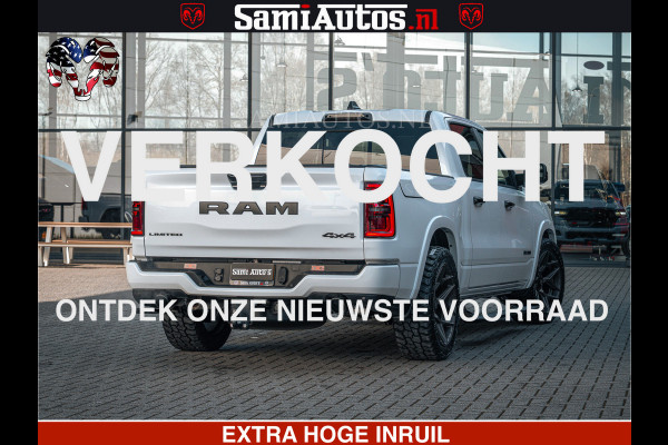 Dodge Ram LIMITED H.O 540PK 706Nm | Massage + Full Option | De Meest Luxe en Volle Pick-Up in zijn Klasse | Comfortabele Dubbele Cabine met Royale 5 Zitplaatsen | BPM vrij | Nu Leverbaar uit Voorraad | Voorraad Nr 2298 - 7479