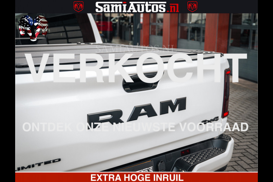 Dodge Ram LIMITED H.O 540PK 706Nm | Massage + Full Option | De Meest Luxe en Volle Pick-Up in zijn Klasse | Comfortabele Dubbele Cabine met Royale 5 Zitplaatsen | BPM vrij | Nu Leverbaar uit Voorraad | Voorraad Nr 2298 - 7479