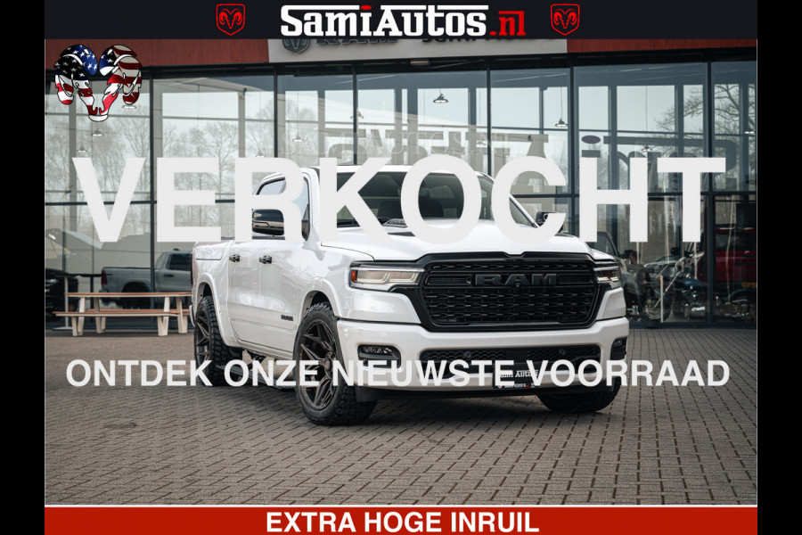 Dodge Ram LIMITED H.O 540PK 706Nm | Massage + Full Option | De Meest Luxe en Volle Pick-Up in zijn Klasse | Comfortabele Dubbele Cabine met Royale 5 Zitplaatsen | BPM vrij | Nu Leverbaar uit Voorraad | Voorraad Nr 2298 - 7479