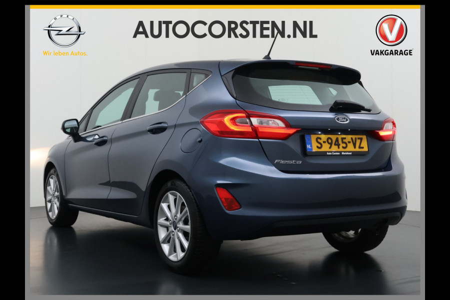 Ford Fiesta 1.0T 126PK Titanium Apple Carplay Android Navi LM Airco Cruise Control Stoelverwarming Apps Voorruitverwarming Wifi Mistlampen Chroompack TCS Led Lmv Lane Assist Isofix TCS EAB Hill-Start-Assist Ford-Pass-Connect LED