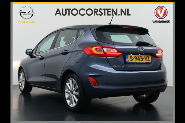 Ford Fiesta 1.0T 126PK Titanium Apple Carplay Android Navi LM Airco Cruise Control Stoelverwarming Apps Voorruitverwarming Wifi Mistlampen Chroompack TCS Led Lmv Lane Assist Isofix TCS EAB Hill-Start-Assist Ford-Pass-Connect LED