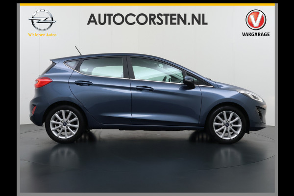 Ford Fiesta 1.0T 126PK Titanium Apple Carplay Android Navi LM Airco Cruise Control Stoelverwarming Apps Voorruitverwarming Wifi Mistlampen Chroompack TCS Led Lmv Lane Assist Isofix TCS EAB Hill-Start-Assist Ford-Pass-Connect LED