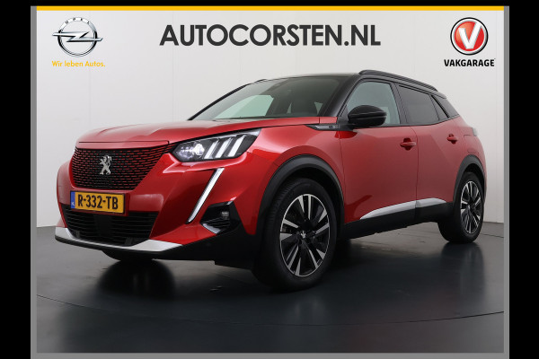 Peugeot e-2008 EV GT 50kWh Pano-Dak 360°Camera 3-fase 18" 1/2 Leer/Alcantara Adaptive-Cruise 3D-Navi ParkAssist PDC-a+v Ecc Stoelverwarming App SOH 91% Keyless Led LmvPrivacy Glas BlindSpot Assist Lane Assist Isofix DAB+ Regen-Lichtsensor Dealeronderhouden € 40.000 nieuw!
