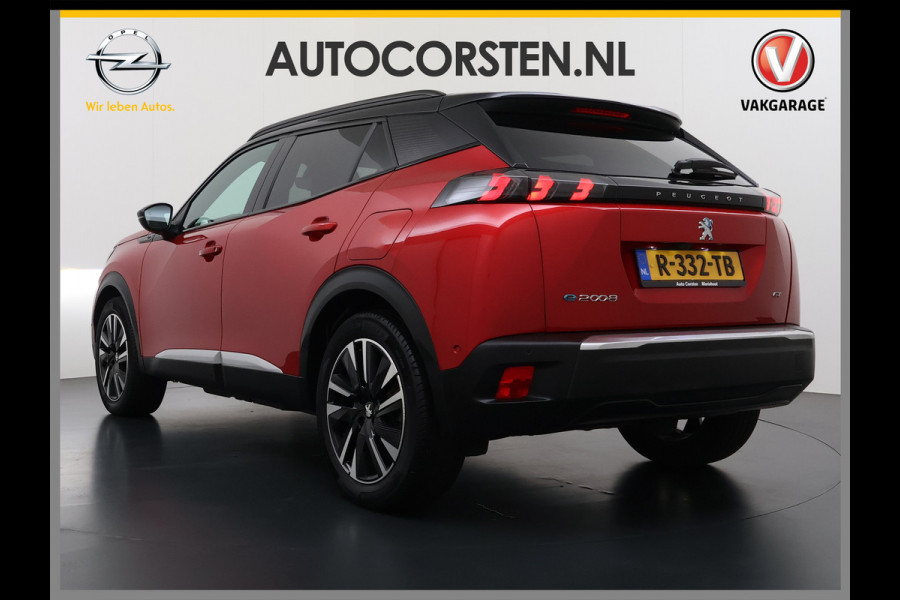Peugeot e-2008 EV GT 50kWh Pano-Dak 360°Camera 3-fase 18" 1/2 Leer/Alcantara Adaptive-Cruise 3D-Navi ParkAssist PDC-a+v Ecc Stoelverwarming App SOH 91% Keyless Led LmvPrivacy Glas BlindSpot Assist Lane Assist Isofix DAB+ Regen-Lichtsensor Dealeronderhouden € 40.000 nieuw!