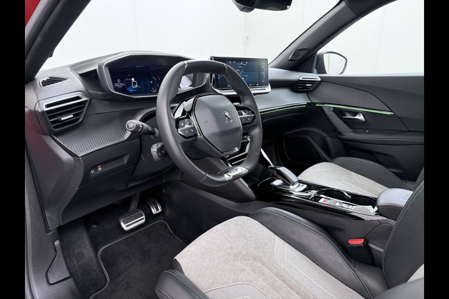 Peugeot e-2008 EV GT 50kWh Pano-Dak 360°Camera 3-fase 18" 1/2 Leer/Alcantara Adaptive-Cruise 3D-Navi ParkAssist PDC-a+v Ecc Stoelverwarming App SOH 91% Keyless Led LmvPrivacy Glas BlindSpot Assist Lane Assist Isofix DAB+ Regen-Lichtsensor Dealeronderhouden € 40.000 nieuw!