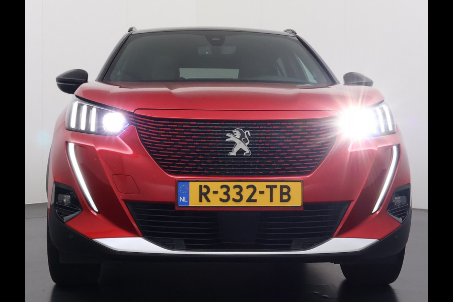 Peugeot e-2008 EV GT 50kWh Pano-Dak 360°Camera 3-fase 18" 1/2 Leer/Alcantara Adaptive-Cruise 3D-Navi ParkAssist PDC-a+v Ecc Stoelverwarming App SOH 91% Keyless Led LmvPrivacy Glas BlindSpot Assist Lane Assist Isofix DAB+ Regen-Lichtsensor Dealeronderhouden € 40.000 nieuw!