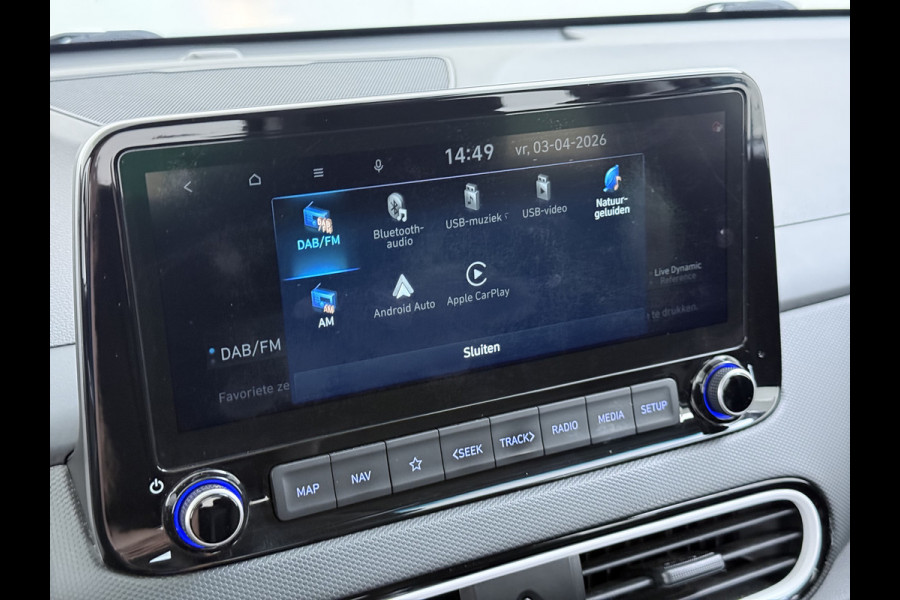 Hyundai Kona 1.6GDI 142PK HEV Hybrid Automaat Adap.Cruise Navi Ecc Camera Krell®-Audio Apple Carplay Android Auto Comfort Lane Assist VESS Led Lmv Isofix Bluetooth DAB FCA 1e Eigenaar Origineel Nederlandse Auto