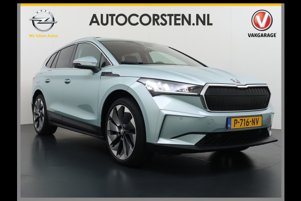 Škoda ENYAQ iV 80 Sport Panorama-Schuifdak Soh 93% Memory Trekhaak Adap.Cruise 360°Camera Navi Ecc Apple Carplay Android Auto Pdc Lmv 21" Privacy Glas Led DAB Stuur+Stoel+A.Bankverwarming Lane Assist Keyless 1.000kg Trekvermogen 1e Eigenaar Origineel Nederlandse Auto Dealeronderhouden Nieuwprijs €59.457,-