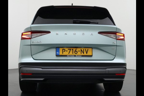 Škoda ENYAQ iV 80 Sport Panorama-Schuifdak Soh 93% Memory Trekhaak Adap.Cruise 360°Camera Navi Ecc Apple Carplay Android Auto Pdc Lmv 21" Privacy Glas Led DAB Stuur+Stoel+A.Bankverwarming Lane Assist Keyless 1.000kg Trekvermogen 1e Eigenaar Origineel Nederlandse Auto Dealeronderhouden Nieuwprijs €59.457,-