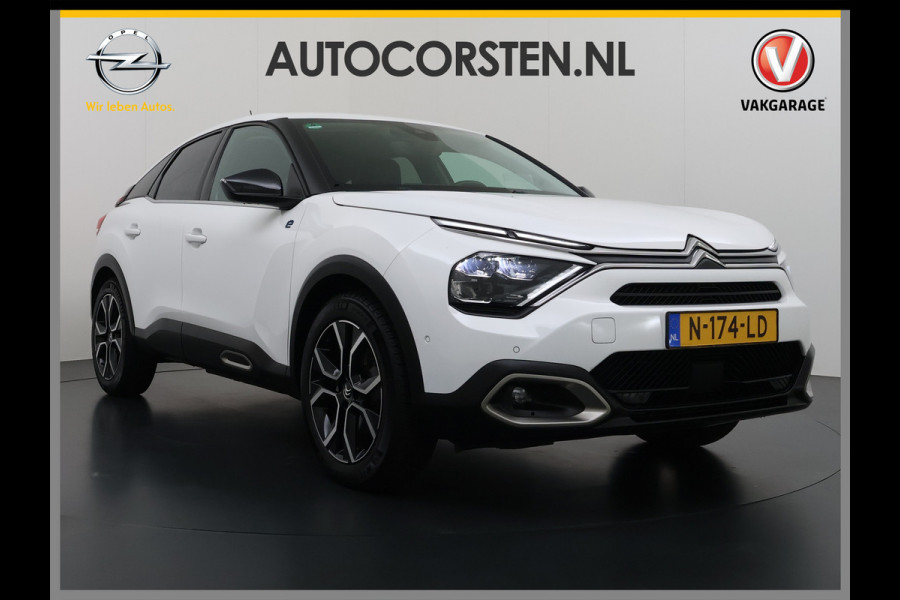 Citroën Ë-C4 50kWh SOH 91% Head-Up Display Adap.Cruise Verwarmd Stuur 360°Camera Navi Ecc Apple Carplay Android Auto Shine Lmv Led Privacy Glas Isofix DAB Bluetooth Lane Assist Regen-Lichtsensor
