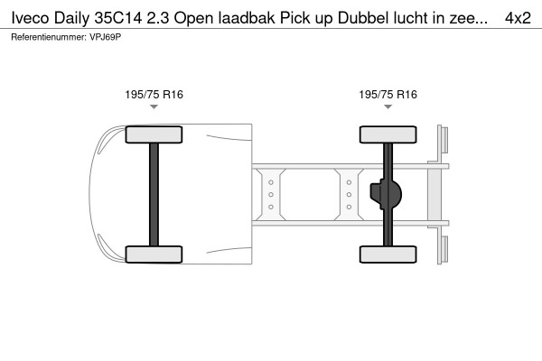 Iveco Daily 35C14 2.3 Open laadbak Pick up Dubbel lucht in zeer nette staat.