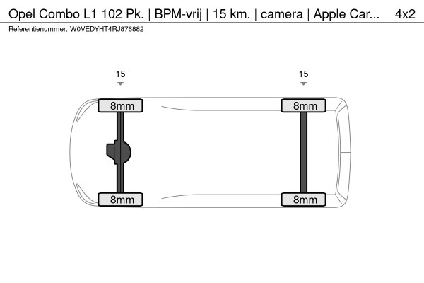 Opel Combo L1 102 Pk. | BPM-vrij | 15 km. | camera | Apple Carplay | betimmering | trekhaak | rijklaarprijs
