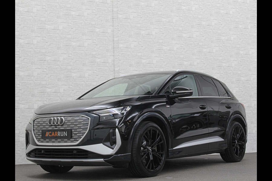 Audi Q4 e-tron 45 Quattro S-Line 77 kWh | ACC | Matrix-LED | Keyless-Entry | Standkachel | Carplay | Lane Assist | 3-Zone Clima | Stoelverwarming | Getint Glas | Autom. Parkeren | Virtual Cockpit |