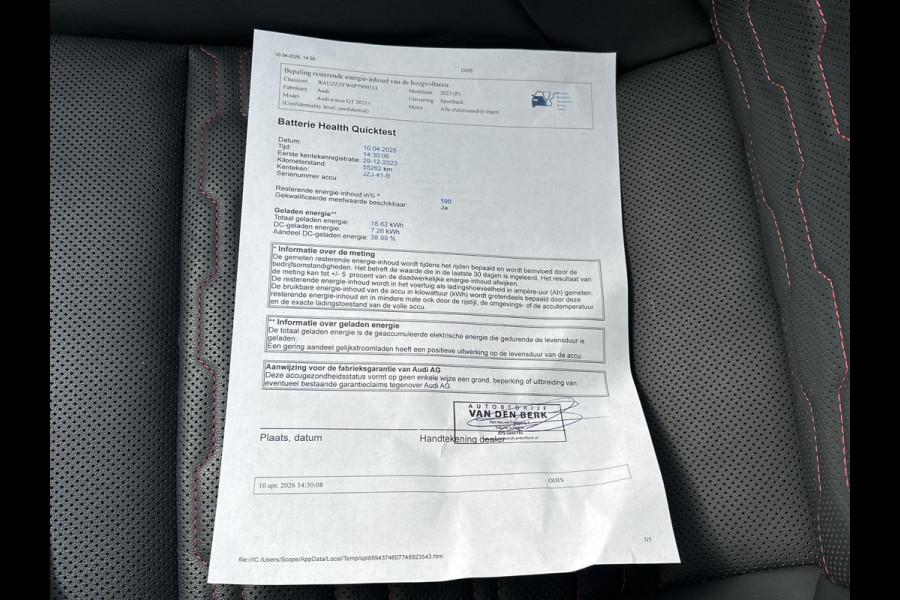 Audi e-tron GT RS 93 kWh | SOH 100%!!!!| PANO | 21 INCH | STOELVENTILATIE & MASSAGE | BANG & OLUFSEN | 360 CAMERA | ADAPTIVE AIR SUSPENSION | LASER  MATRIX LED KOPLAMPEN | VIERWIELBESTURING | HEAD-UP DISPLAY | ADAPTIEVE CRUISE | RIJKLAAR MET 12 MND BOVAG GARANTIE