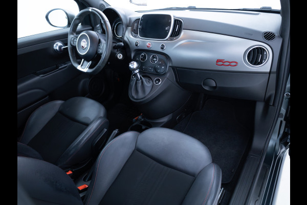 Fiat 500 1.0 Hybrid Sport Verde Portofino | 1/2 Leder/stof | Panodak | Led+ | Uconnect | Airco, Lederen MF stuurwiel, PDC achter, 16" velgen