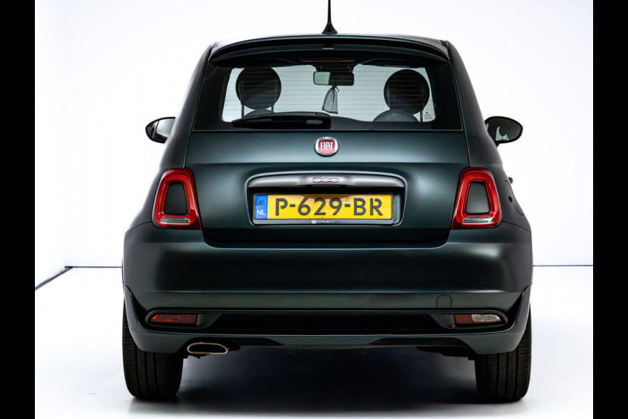 Fiat 500 1.0 Hybrid Sport Verde Portofino | 1/2 Leder/stof | Panodak | Led+ | Uconnect | Airco, Lederen MF stuurwiel, PDC achter, 16" velgen