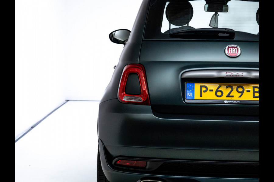 Fiat 500 1.0 Hybrid Sport Verde Portofino | 1/2 Leder/stof | Panodak | Led+ | Uconnect | Airco, Lederen MF stuurwiel, PDC achter, 16" velgen