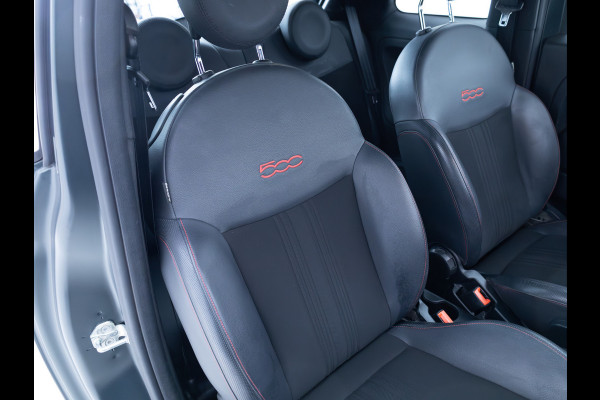 Fiat 500 1.0 Hybrid Sport Verde Portofino | 1/2 Leder/stof | Panodak | Led+ | Uconnect | Airco, Lederen MF stuurwiel, PDC achter, 16" velgen