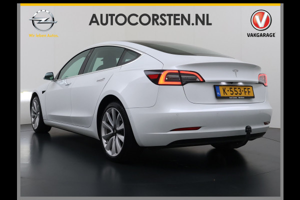 Tesla Model 3 SR+ 325PK LFP-Accu Trekhaak 19"Lmv AutoPilot Leer Pano-Dak Adaptive Cruise Lmv 18" Camera's Elektr.-Stuur+Stoelen+Spiegels+Geheu Ecc Navi Led DAB Voorverwarmen interieur via App Keyless One-Pedal-Drive Origineel Nederlandse Auto LFP accu dus 100% opladen!