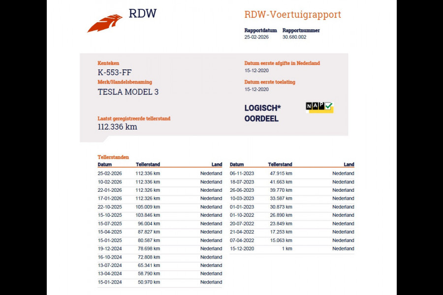 Tesla Model 3 SR+ 325PK LFP-Accu Trekhaak 19"Lmv AutoPilot Leer Pano-Dak Adaptive Cruise Lmv 18" Camera's Elektr.-Stuur+Stoelen+Spiegels+Geheu Ecc Navi Led DAB Voorverwarmen interieur via App Keyless One-Pedal-Drive Origineel Nederlandse Auto LFP accu dus 100% opladen!
