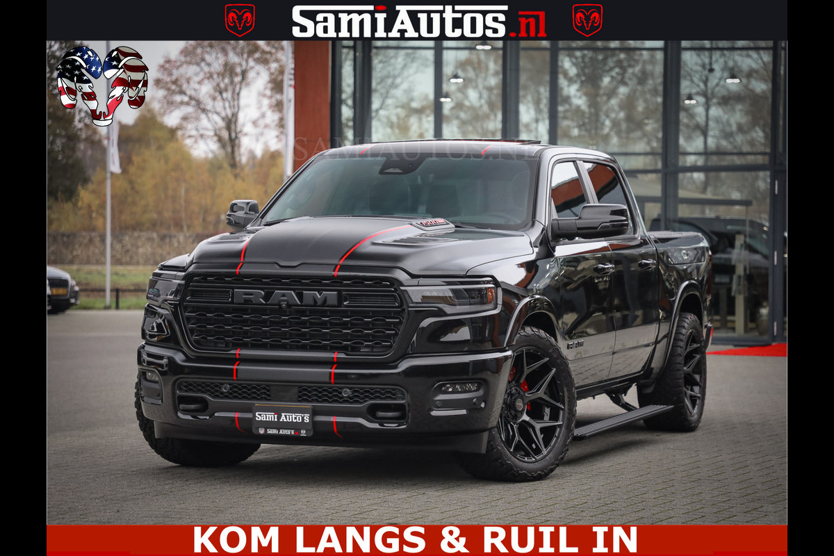 Dodge Ram 1500 Limited Night H.O 540HP 706Nm | Massage + Full Option | De Meest Luxe en Volle Pick-Up in zijn Klasse | Comfortabele Dubbele Cabine met Royale 5 Zitplaatsen | BPM vrij | Nu Leverbaar uit Voorraad | Voorraad Nr 2334 - 5409