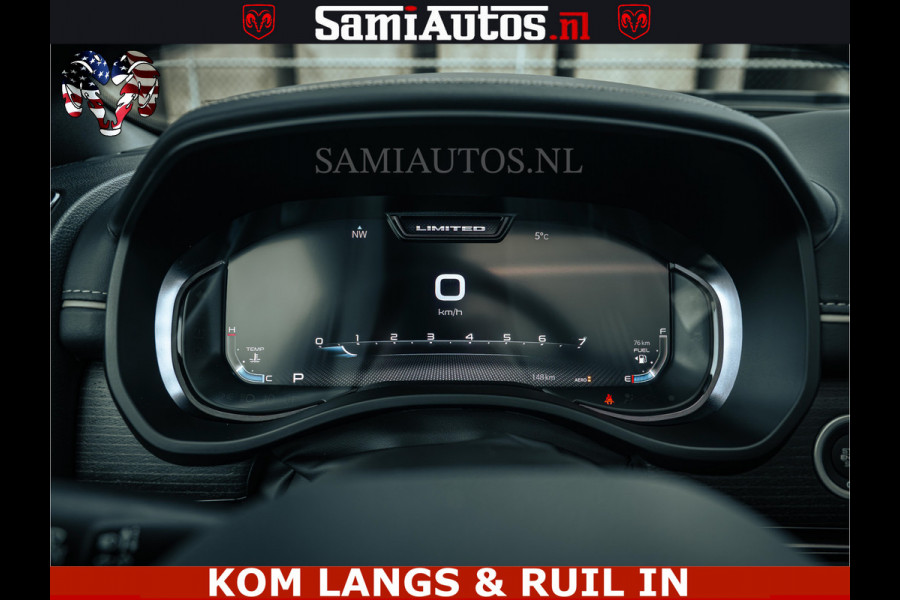 Dodge Ram 1500 Limited Night | 5.7 V8 Hemi Full Option | LPG | Comfortabele Dubbele Cabine met Royale 5 Zitplaatsen | De Meest Luxe en Volle Pick-Up in zijn Klasse | BPM vrij | Nu Leverbaar uit Voorraad | Voorraad Nr v45lp