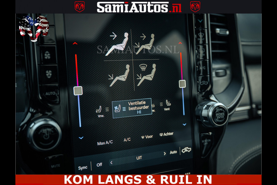 Dodge Ram 1500 Limited Night | 5.7 V8 Hemi Full Option | LPG | Comfortabele Dubbele Cabine met Royale 5 Zitplaatsen | De Meest Luxe en Volle Pick-Up in zijn Klasse | BPM vrij | Nu Leverbaar uit Voorraad | Voorraad Nr v45lp