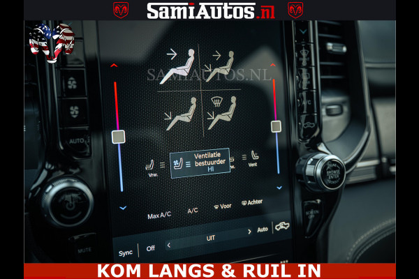 Dodge Ram 1500 Limited Night | 5.7 V8 Hemi Full Option | LPG | Comfortabele Dubbele Cabine met Royale 5 Zitplaatsen | De Meest Luxe en Volle Pick-Up in zijn Klasse | BPM vrij | Nu Leverbaar uit Voorraad | Voorraad Nr v45lp