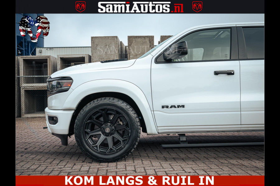 Dodge Ram 1500 Limited Night | 5.7 V8 Hemi Full Option | LPG | Comfortabele Dubbele Cabine met Royale 5 Zitplaatsen | De Meest Luxe en Volle Pick-Up in zijn Klasse | BPM vrij | Nu Leverbaar uit Voorraad | Voorraad Nr v45lp