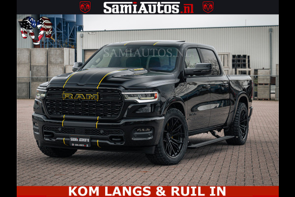 Dodge Ram 1500 Limited Night H.O 540HP 706Nm | Massage + Full Option | De Meest Luxe en Volle Pick-Up in zijn Klasse | Comfortabele Dubbele Cabine met Royale 5 Zitplaatsen | BPM vrij | Nu Leverbaar uit Voorraad | Voorraad Nr 2295 - 8559