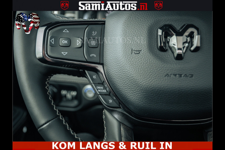 Dodge Ram LIMITED NIGHT H.O 540HP 706Nm | Massage + Full Option | De Meest Luxe en Volle Pick-Up in zijn Klasse | Comfortabele Dubbele Cabine met Royale 5 Zitplaatsen | BPM vrij | Nu Leverbaar uit Voorraad | Voorraad Nr 2370 - 5411