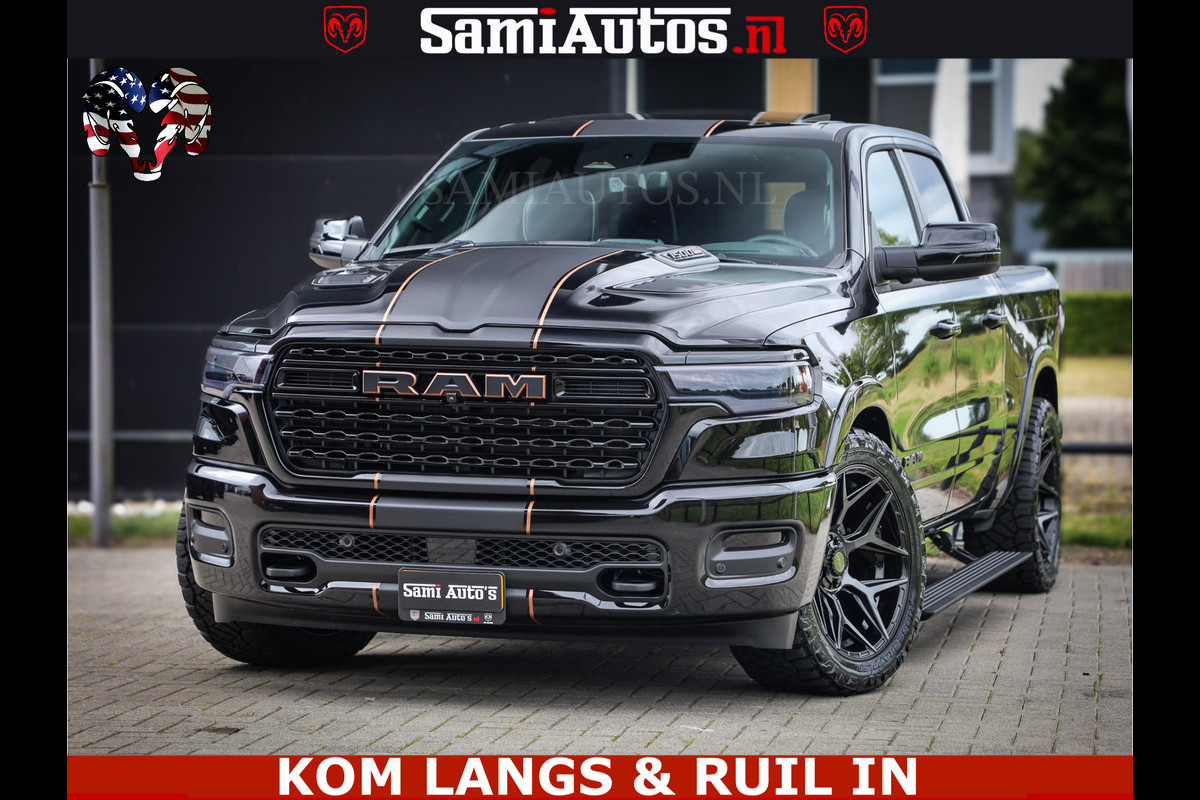 Dodge Ram LIMITED SPORT H.O 540HP 706Nm | Massage + Full Option | De Meest Luxe en Volle Pick-Up in zijn Klasse | Comfortabele Dubbele Cabine met Royale 5 Zitplaatsen | BPM vrij | Nu Leverbaar uit Voorraad | Voorraad Nr 2355 - 5149